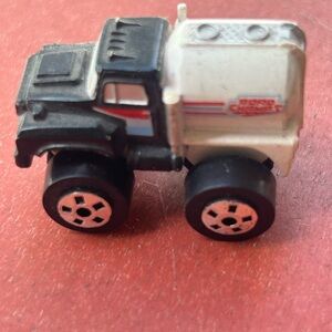 Champs Black and White Toy Tanker  Truck 1987 vintage road mini tanker